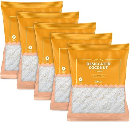 by Amazon Noix de coco râpée déshydratée, 200g, lot de 5