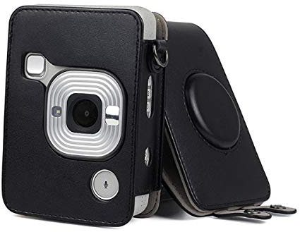 JXE PU Leather Shoulder Bag Camera Protective Case for Fujifilm Instax Mini Liplay Instant Camera (Black)