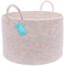 OrganiHaus Large Toy Storage Basket for Kids, Blanket Storage Basket for Living Room, Cotton Rope Basket, Baby Laundry Basket with Handles, Woven Storage Baskets, Rainbow Blanket Basket 50x33cm