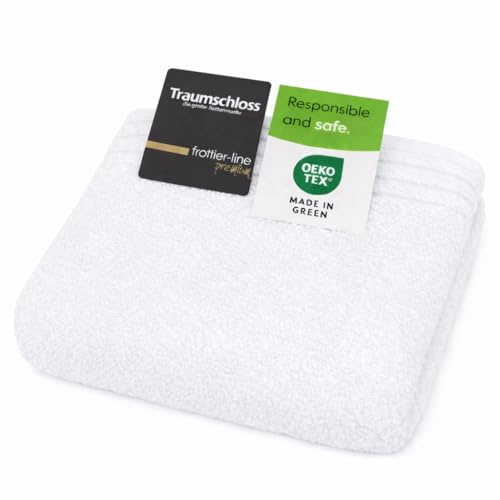Traumschloss Frottier-Line Premium hautsympathisches Handtuch aus Baumwolle, Farbe:weiß, Größe:50x100