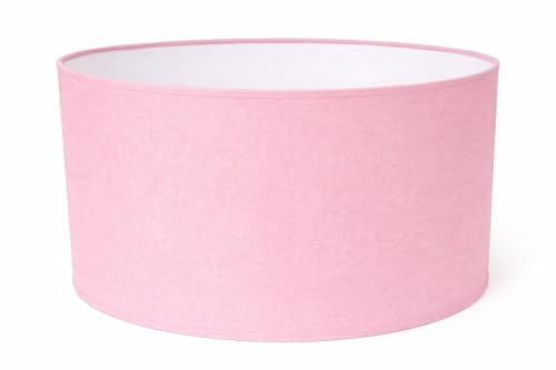 Zylinder Lampenschirm Baumwolle Stoff handgefertigt für Deckenleuchte, Tischleuchte, Stehlampe (Rosa, 40 cm Durchmesser 20 cm Höhe)