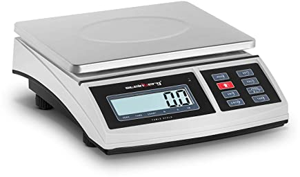 Steinberg Systems SBS-TW-6C Tischwaage 6 kg / 0,2 g 21 x 27 cm LCD RS232-Schnittstelle Akku 100 h Feinwaage Digitalwaage digitale Waage