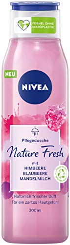 NIVEA Nature Fresh Pflegedusche Himbeere (300 ml), sanft reinigendes Duschgel mit einer Formel ohne Mikroplastik, vegane Duschpflege mit fruchtigem Duft