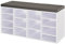 HOMCOM Multi-Storage Shoe Rack w/ 14 Compartments Cushion Moving Shelves Solid Frame Foot Pads Home Office Tidy Organisation Boots Trainers White