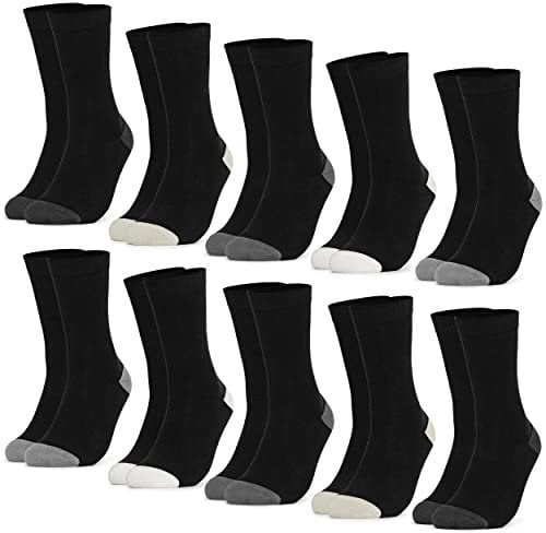 Occulto 10 PAAR SOCKEN für DAMEN aus BAUMWOLLE (Modell: Gertrud) Schwarz-grau 35-38