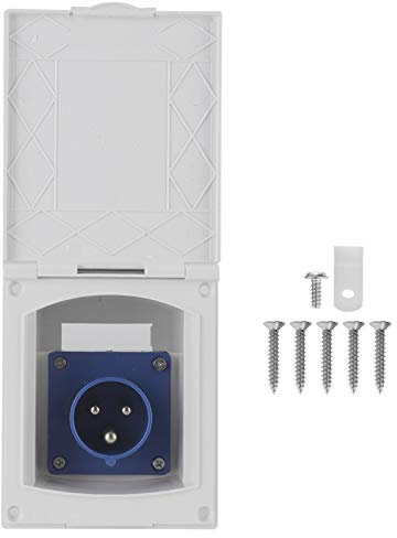 Enchufe para RV, 16A 220V-240V Toma de corriente impermeable, Enchufe hembra externo de 3 pines para caravana, remolque, autocaravana