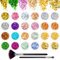 24 Farben Glitzer Set mit Blattgold und Glitzerpulver, Nageldesign Zubehör Pailletten Basteln Nail Art Glitter mit Pinsel für Nägel Gesicht Körper DIY Nagelkunst Make up