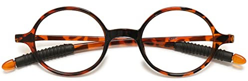 Lanomi Lesebrillen Herren Damen Retro Runde Sehhilfe Lesehilfe Leicht Vollrandbrille Nerd Brillen 1,0 1,25 1,5 1,75 2,0 2,25 2,5 2,75 3,0 3,5 4,0 (Schildpatt, 2.0)
