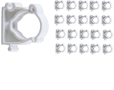 20Pcs 20mm / 0.79 Pipe Clamps Fix Support PVC Water Pipe Clamp Clips Gas Hose Pipe Fixed Clips Threading Pipe Tubing Clips Plastic Pipe Clamp Fixed Buckle, White