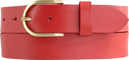 BELTINGER Damen-Gürtel aus Vollrindleder 3,5 cm | Jeans- und Chino-Gürtel 35mm Mit Runder, Goldener Schließe