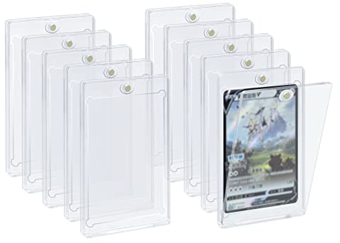 Mcbazel 10er Set 35PT Magnetischer Kartenhalter mit UV-Schutz – Transparente Sammelkartenhülle Magnetkarten für Poken, Magic, Sportkarten – Sammelkarten Zubehör