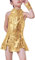 LOLANTA Mädchen Pailletten-Kostüm Hip Hop Dancewear Funkelndes Tanzkleid Gesetzt, Gold, 8-9 Jahre, 140