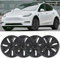 Passend für Tesla Model Y Radabdeckung, Radkappe, 19 Zoll Felgenschutz Ersatz Nabenkappen Set, Komplett Verpackt für Tesla Model Y 2020–2023, 4er-Set, Mattschwarz
