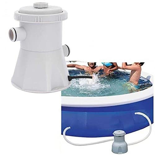 JHLP Above Ground Pool Pump Kit - Crystal Clear Cartridge Filter for Inflatable Swimming Pools - Easy Set-Up with Hose Compatibility