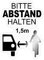 Spreadshirt Bitte Abstand Halten 1,5 m Straßenverkehr Überholen Sticker, max. 10x10 cm, 10 x 10 cm, Transparent glänzend
