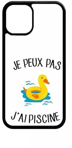 Générique Coque pour iphone 12 - Je Peux Pas j AI Piscine - Silicone - Noir