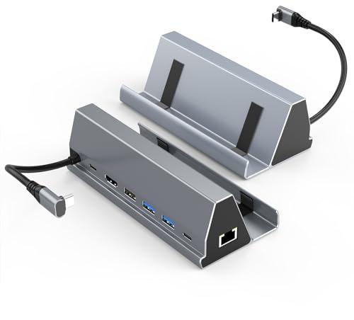 USB C Docking Station, 7 in 1 USB C Multiport Adapter with 100W PD USB-C PD, USB-C DATA, HDMI, RJ45, 2 x USB 3.0, 1 x USB 2.0 for mac book air, mac book pro, Surface pro and More Type C Devices