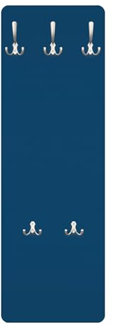 Bilderwelten Garderobe Unifarben 105cm x 34cm Einfarbig Blau Modern Garderobenhaken Garderobenpaneel Flurgarderobe Flur-Möbel Wandgarderobe Holz