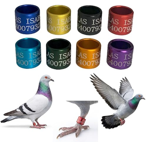 Genérico 50P/c de Anillas Personalizadas de Aluminio para Palomos de 8mm y 8,5mm (8,5mm, Azul Celeste)