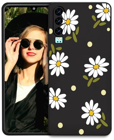 POUHYE Handyhülle für Huawei P30 Hülle, Weiche Schlanke Silikon TPU Schutzhülle mit Kamera Schutz, Tough stoßfest Huawei P30 Telefon Case Schwarz
