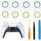 CTHTBZ 8 Stück Controller Akzentring Kunststoff dekorative Akzentringe für PS5 Controller (Blau & Grün)