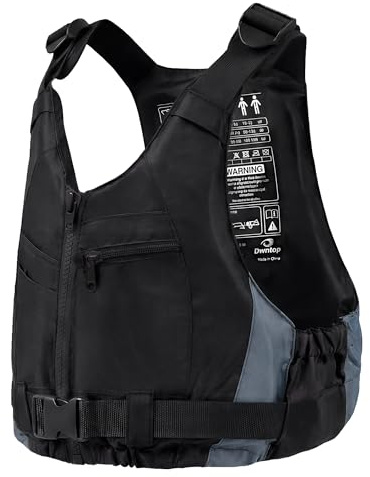 Owntop Buoyancy Aids Adults, Adjustable Buoyancy Jacket Unisex, Swim Vest with Pockets and Crotch Strap for Paddleboarding Kayaking Fishing Watersports