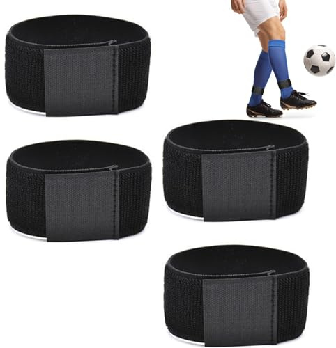 Schienbeinschonerhalter Fußball,2 Paar Fußball Schienbeinschoner Socken,Anti-Slip Tape Schienbeinschoner Band,Stutzenhalter Fußball,frei verstellbar,geeignet für Kinder Erwachsene,Unisex