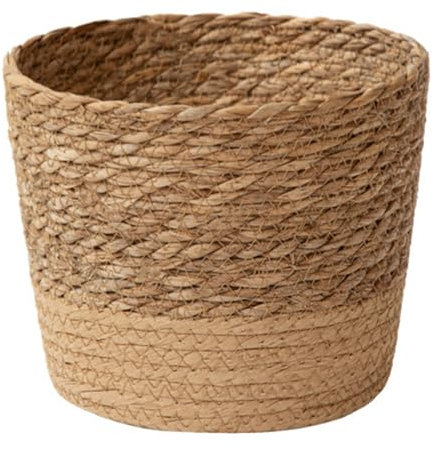 Cesta tejida de hierba marina natural, 3 tamaños, macetas, contenedores de plantas, decoración del hogar y el jardín