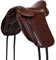 A&M Reitsport Dressur Sattel 1144 aus Leder, wechselbares Kopfeisen, Polyflex Baum, Braun, Größe:17.5 Zoll