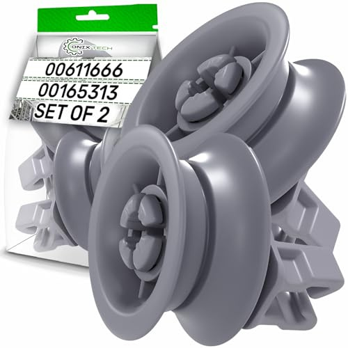 2 Stück Spülmaschinen Rollen Oberkorb 00611666 611666 für Bosch | 00165313 165313 für Siemens für Neff - Garantie 5 Jahre - ONIX TECH