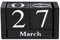 OKJHFD Heaveant Holzkalender, Vintage-Holzkalender, Desktop-Holzblock, Monats- und Datumsanzeige für Schreibtisch, Büro, Heimdekoration (Black)