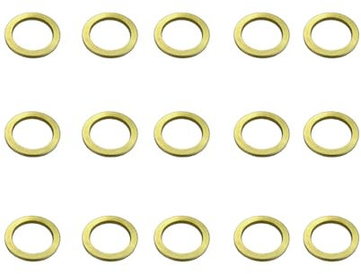 Rondelle Tonde Ottonate per Porte - Kit per Regolazione e Sollevamento Porte, Facili da Installare e Resistenti, Rondelle Alzaporta Disponibili più Diametri (Ø 6 mm. 15 pezzi)