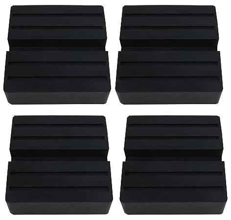 SUKITMISO 4 Stücke Gummiauflage Wagenheber 75x75x25mm, Quadratischer Wagenheber Gummiauflage mit Nut, Universelle Gummiplatte Gummiteller Werkstatt Hebebühne Gummiklotz Für Auto Einstellung
