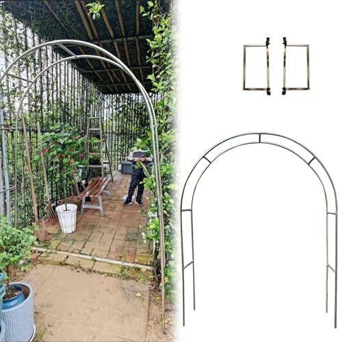 Edelstahl Rosenbogen (230/240cm Hoch) Torbogen Rankhilfe Für Rosen Blumen Im Garten Terrasse - Wetterfest Und Freistehend - Pergola Spalier(2 * 2.4m(6.6 * 7.9ft))