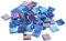 QUARKZMAN Mosaikfliesen, Glasmosaik Mosaiksteine zum Basteln Mini Mosaikfliese DIY Hobbys Handgemachter Kristall Freier Handwerksmaterial Kreativität (Blau Packung mit 50)