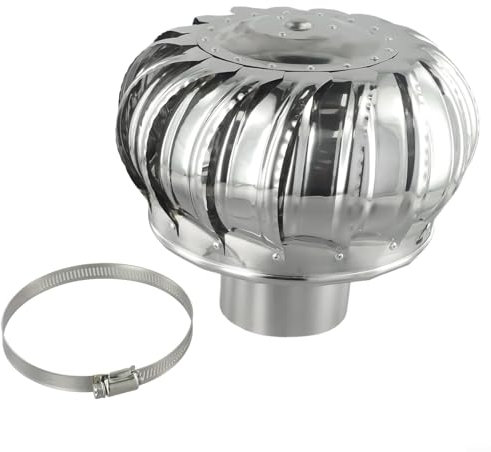 Cubierta de techo de acero inoxidable, tapa de viento, cubierta giratoria para chimenea, tubo de ventilación, sombrero de lluvia, cubierta de lluvia (Ø160 mm)