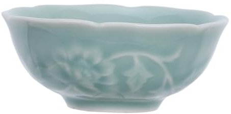 WHAMVOX 2St geprägte Teeschale Teetassen aus Porzellan Seladon chinesische Teetassen Vintage drink tea voury the tea teegeschirr Seladon-Teetasse Schale mit Pflanzenprägung