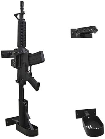 FURYENGRAVER Gun Rack Wall Mount Adjustable Heavy Duty Steel Indoor Gun Racks Vertical Gun Display Stand(US Style)