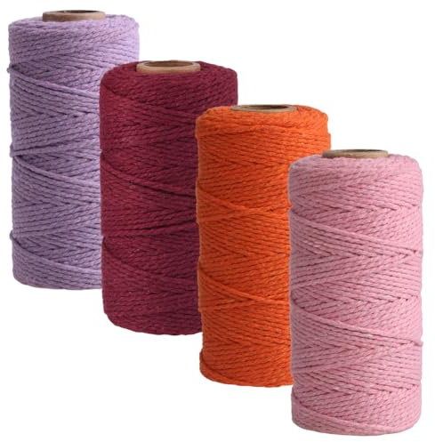 Aublinto Hilo de Navidad, cuerda de yute y algodón, hilo de panadería, rojo, blanco y verde, cordón de Navidad, 3 mm, 109 yardas para manualidades, embalaje, colgador de plantas, decoración del hogar