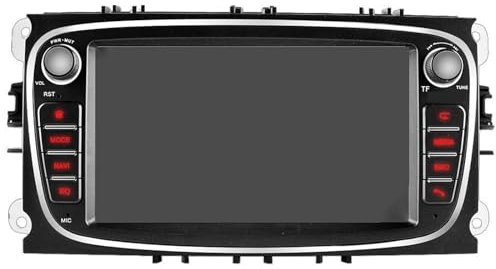 XÉBRAD Lecteur vidéo multimédia autoradio, for Focus, s-Max, for Mondeo, 9 Galaxy c-Max Navigation GPS Android 9.0 sans DVD 2din 2 Din Lecteur de Voiture à écran Tactile(1G 16G Black)