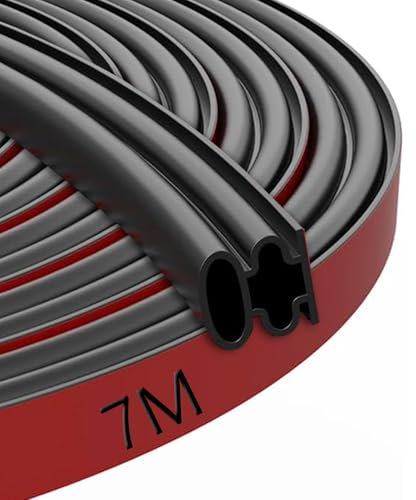 Guarnizione per Porta Finestra Adesiva 10mm*10mm*7M Guarnizione Porta Guarnizioni Finestre per Isolamento Dal Caldo Insonorizzata Polvere (Nero, 10mm*10mm*7M)