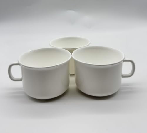 3 Stück Tasse 150 ml Kaffeetasse Kindertasse Campinggeschirr, aus Plastik Kunststoff, Mehrweg, Farbe weiß