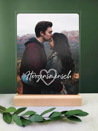 Jahrestag Geschenk - Herzensmensch Acryl Foto Geschenk personalisiert - Jahrestag Geschenk Für Sie, Geschenk Für Freundin, Valentinstag Geschenke Für Frauen, Ich Liebe Dich, Liebe Geschenk