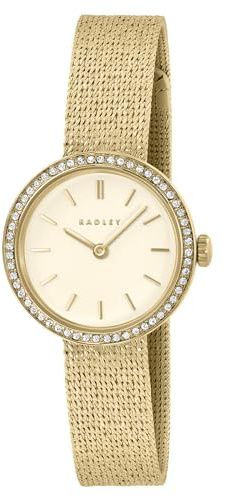 RADLEY Vergoldete 27 mm große Netz-Armbanduhr, pale gold