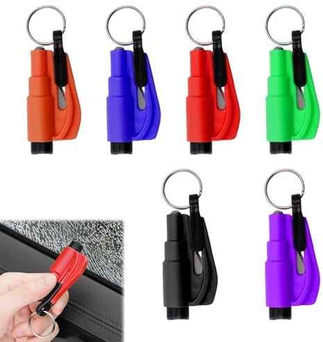 6 Pack Window Breaker, Glass Breaker, Car Window Breaker And Seat Belt Cutter Set, Emergency Escape Tool For Vehicles, Durable Plastic Glass Breaker With Seatbelt Cutter For Car Safety (Multipack)