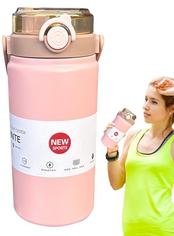 Kixolazr Botella De Agua Acero Inoxidable - Termo Deportivo,Vaso Hermético Antifugas Para Running Gimnasio Camping Ciclismo Deportes Pesca Escuela Bebés