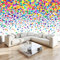 Farbe Fototapete Moderne Geometrische Punkte Warm 200 x 140 cm, Vlies Fototapete Wandtapete Bildtapete Wand Dekoration Moderne Wandtapete Wohnzimmer Schlafzimmer