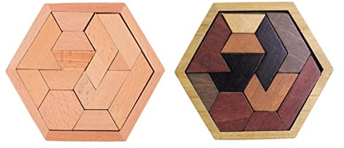 FRCOLOR 2 Stück Hexagon Holzpuzzle Kinder Spielzeug Kreatives Puzzlespiel Zur Form- Und Farberkennung Förderung Der Hand-Augen-Koordination Lernspiel Für Vorschulkinder