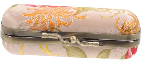 Abaodam Kreatives Lippenstift etui mit Spiegel im Chinesischen Retro Stil Tragbarer Kosmetikhalter für Mädchen und Frauen Sicheres Druckknopf Design Multifunktionale Lippenstiftbox für