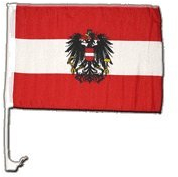 Autofahne Autoflagge Österreich mit Adler - 30 x 40 cm